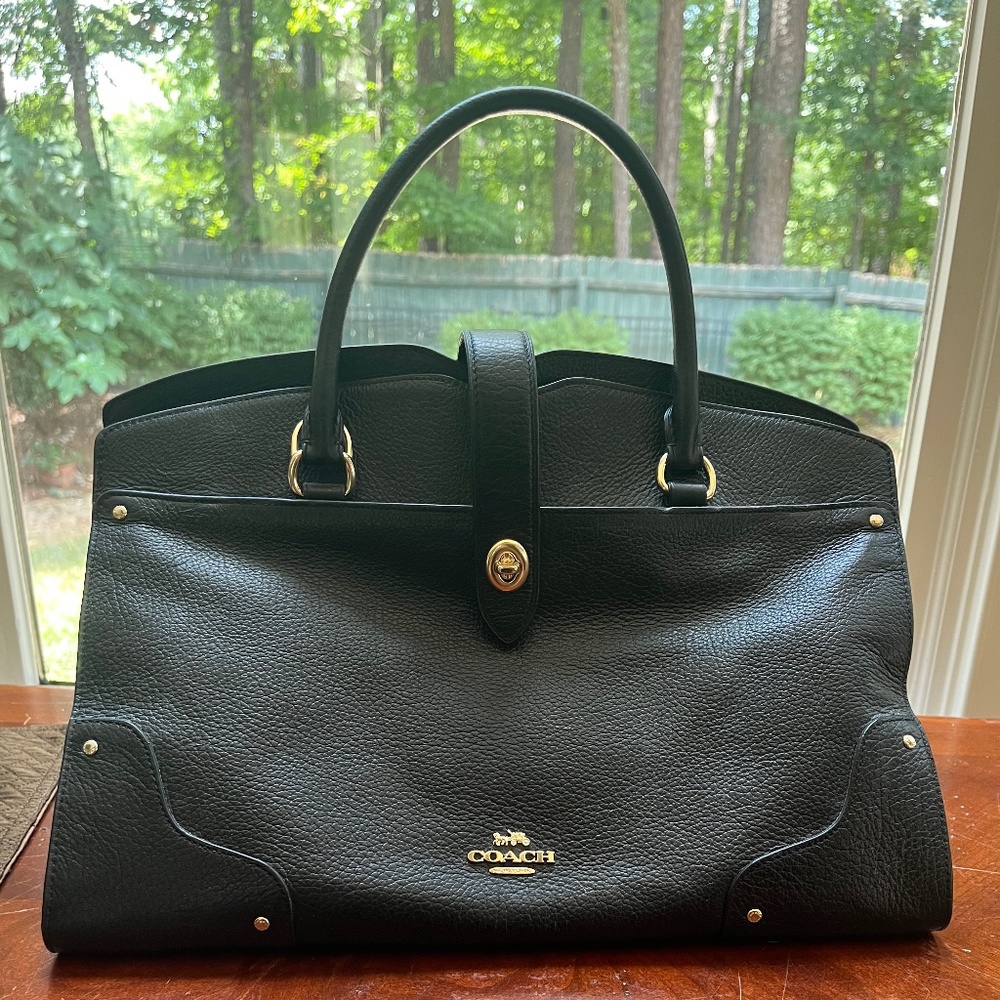 Coach Black Grain Mercer Satchel from Retail Store - original tag